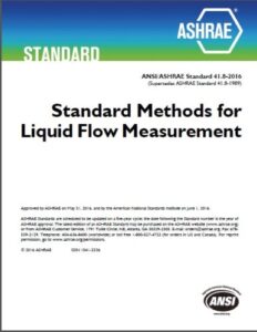 ASHRAE 41.8,ASHRAE ,ASHRAE Standard,Liquid Flow Measurement,Flow Measurement,HVAC