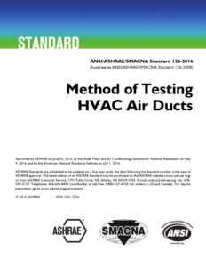 ASHRAE Standard 126-2016 Method of Testing HVAC Air Ducts