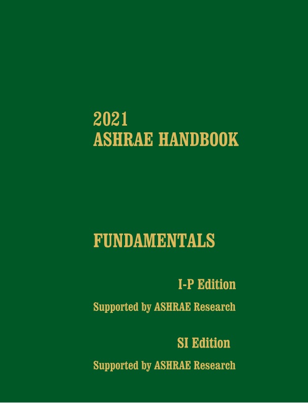ASHRAE Handbook Fundamentals 2021 - SI & IP Editions